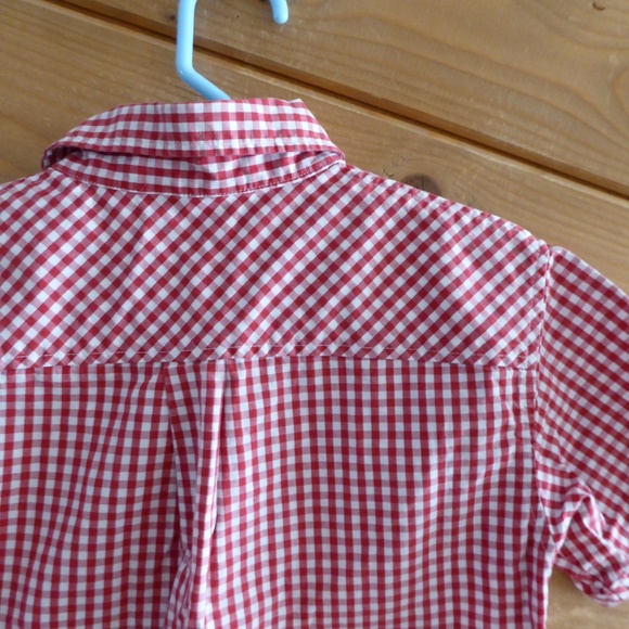Comme Ca ISM Red Gingham Check Boy Shirt S 6-7 - Picture 6 of 8